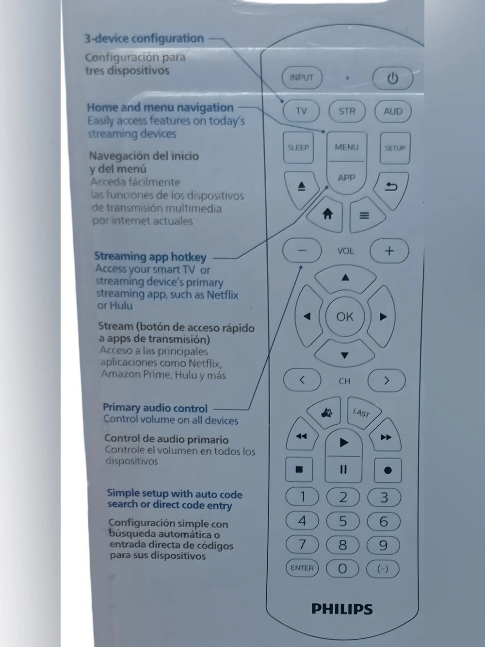 Philips 3-Device Universal Remote Control New In Packaging